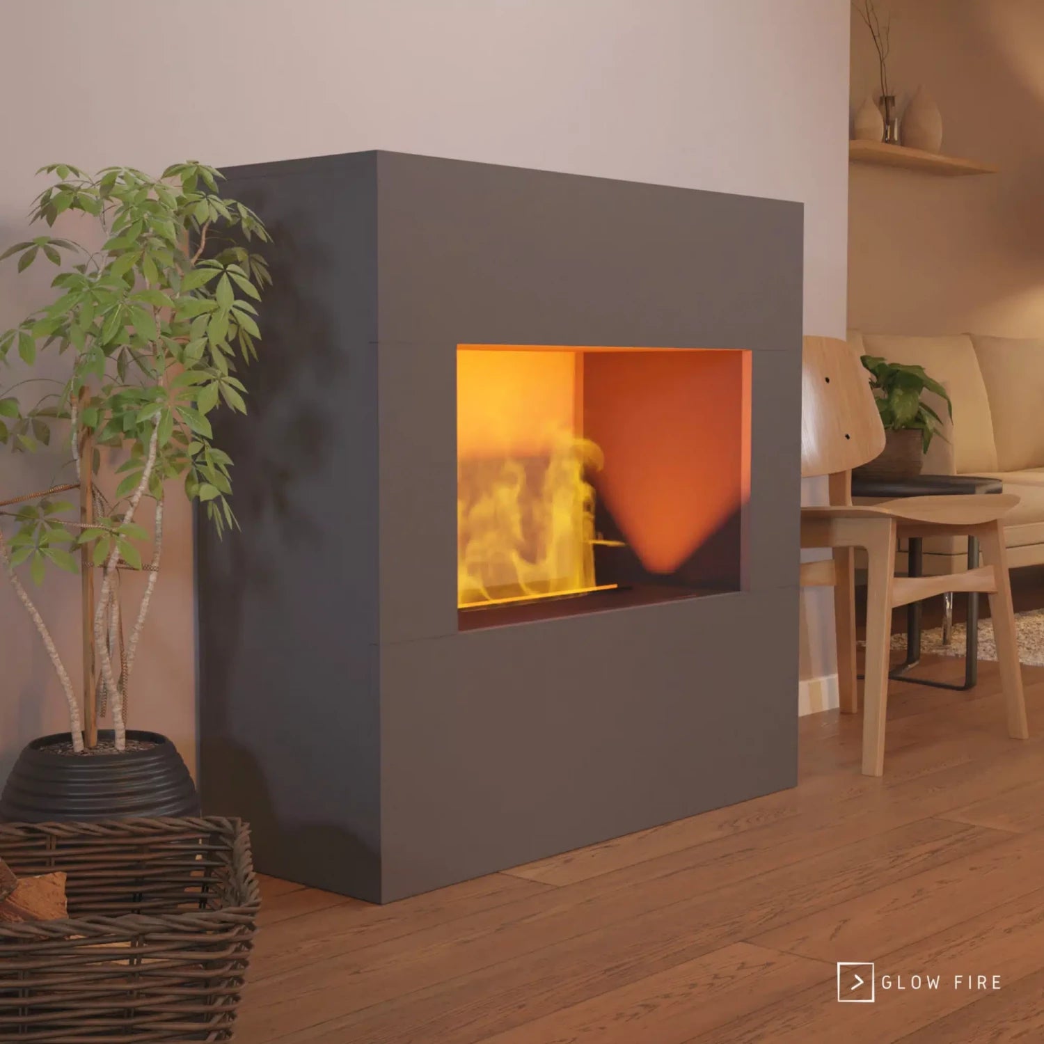 Goethe Gray OMC 600 | Freestanding Water Vapour Fireplace