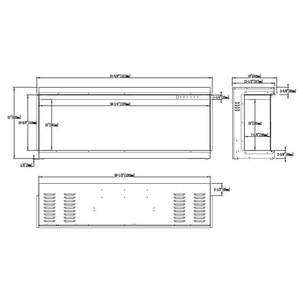 Aflamo Gold 132 cm Lareira Elétrica