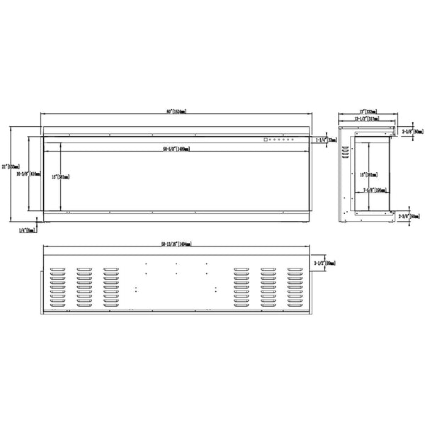 Gold 152 cm - Built-In Electric Fireplace