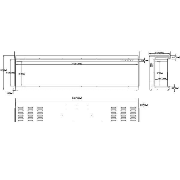 Aflamo Gold 193 cm Lareira Elétrica