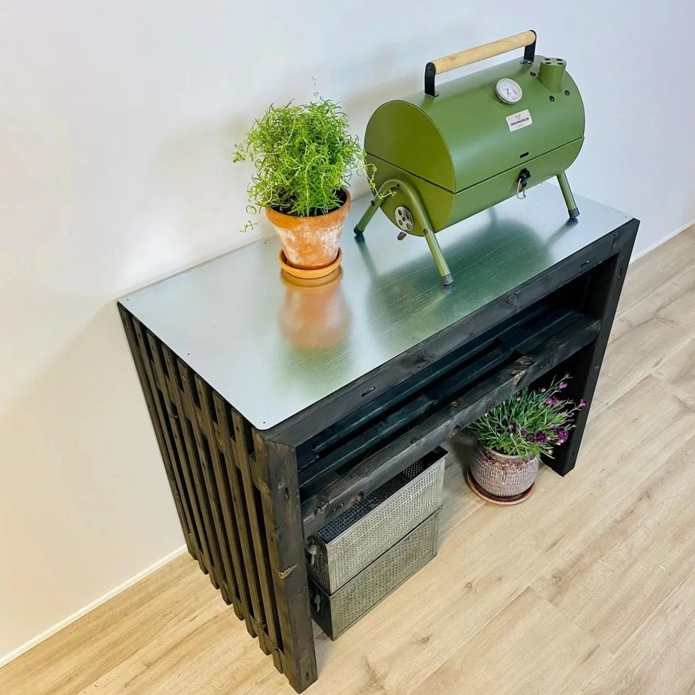 Kabeltromlen Rustic Grill Table - Black - 100 cm