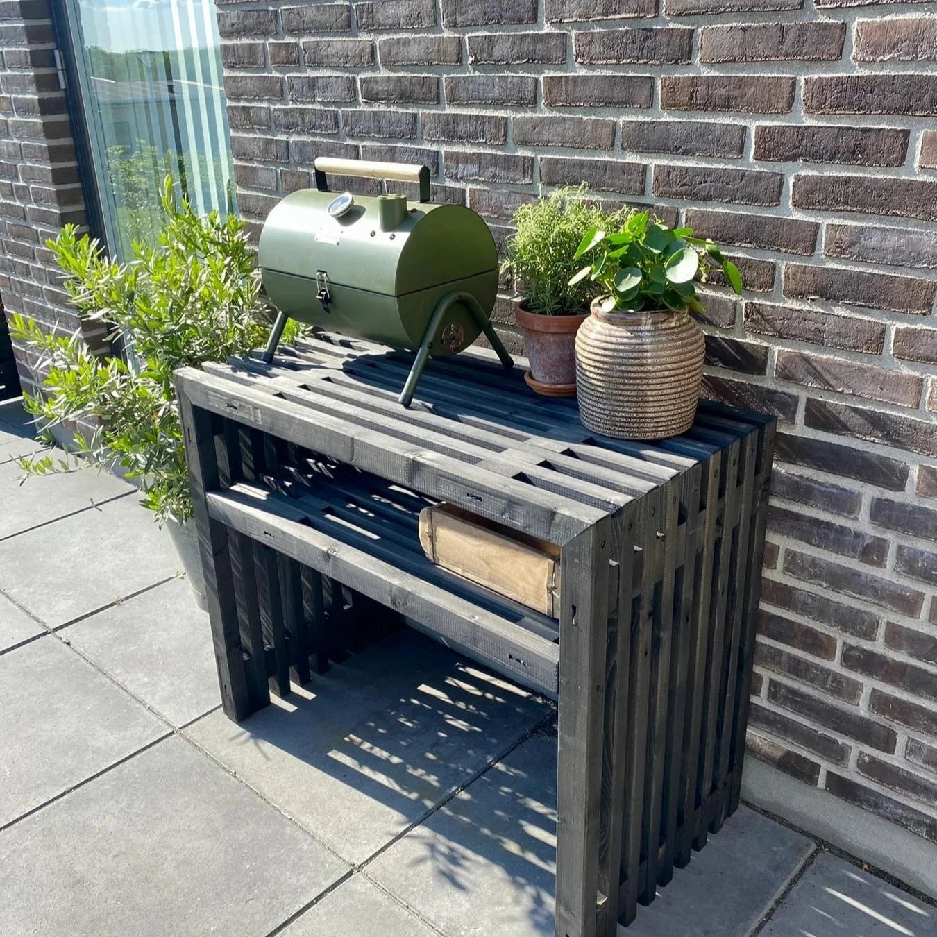 Kabeltromlen Rustic Grill Table - Black - 100 cm