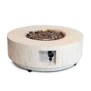 Estate Round 76 Travertine – Round Gas Firepit Table
