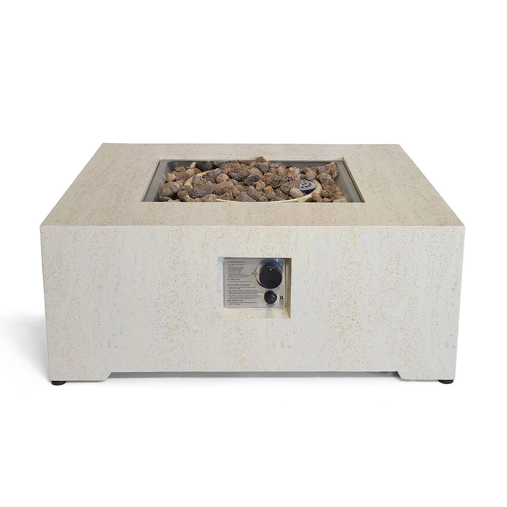 Estate Square 88 Travertino – Mesa Quadrada de Fogo a Gás