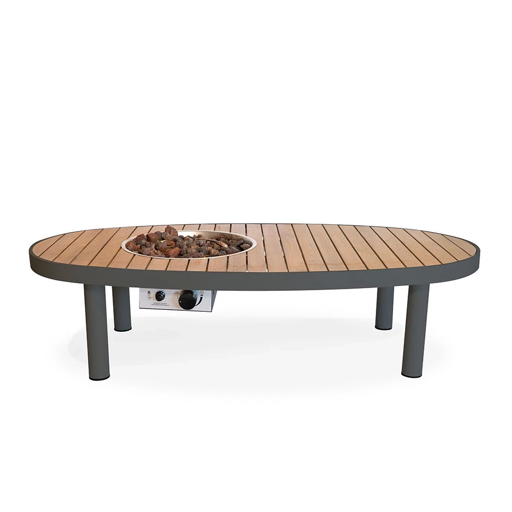 Mesa de Fogo a Gás Riviera 140 Smokey Anthracite – Oval
