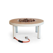 Riviera 80 Oyster Beige – Round Gas Firepit Table