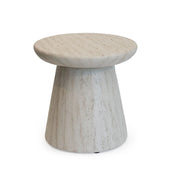 Side Table Round Travertine – Outdoor Composite Accent Table