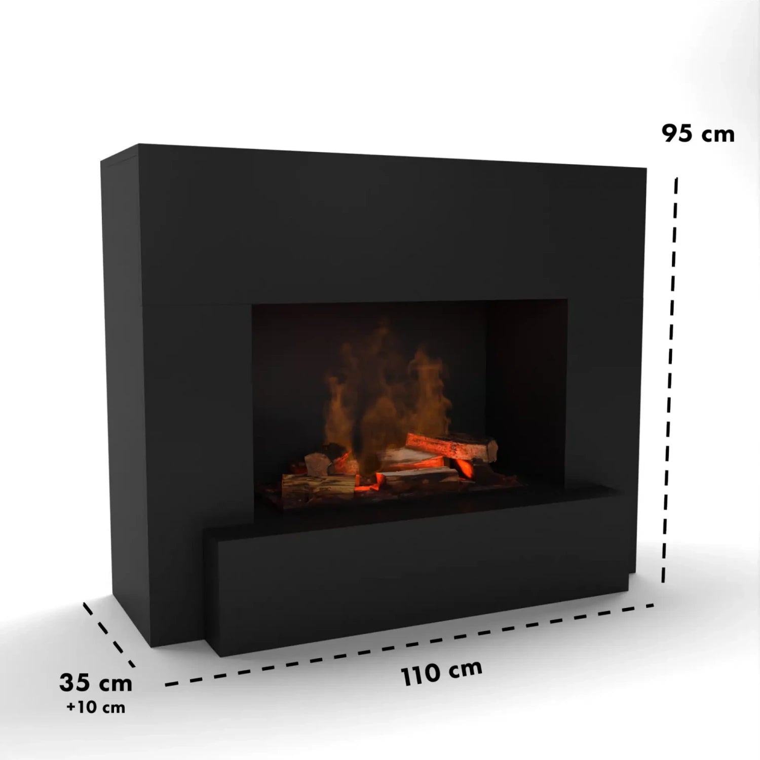 Hauptmann Black - OMC 600 | Freestanding Water Vapour Fireplace