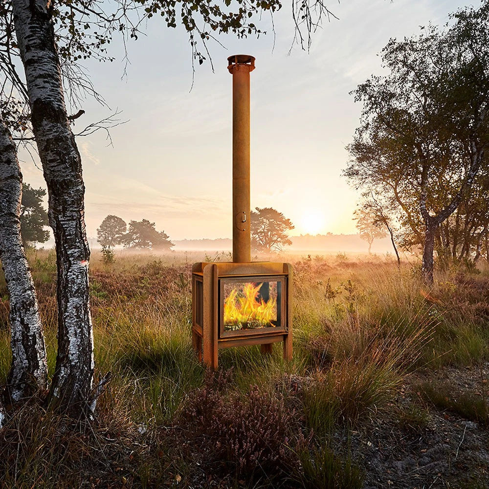 RB73 Fennek 80 corten steel outdoor garden wood-burning fireplace