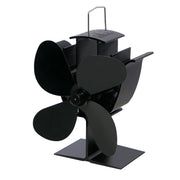 Compact Heat-Powered Stove Fan – 4 Blades | Steel