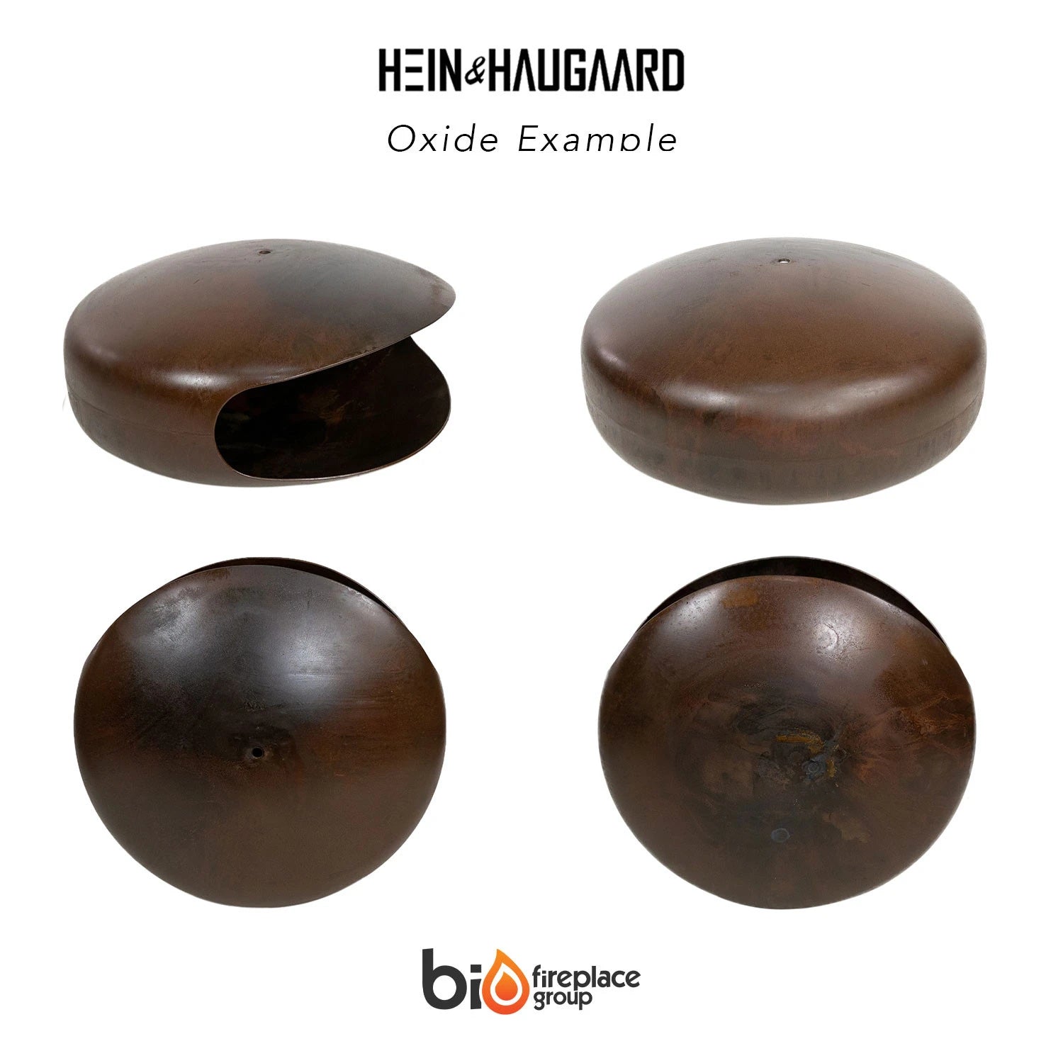 Hein & Haugaard UFO-80 ceiling-mounted bioethanol fireplace in an Oxide finish