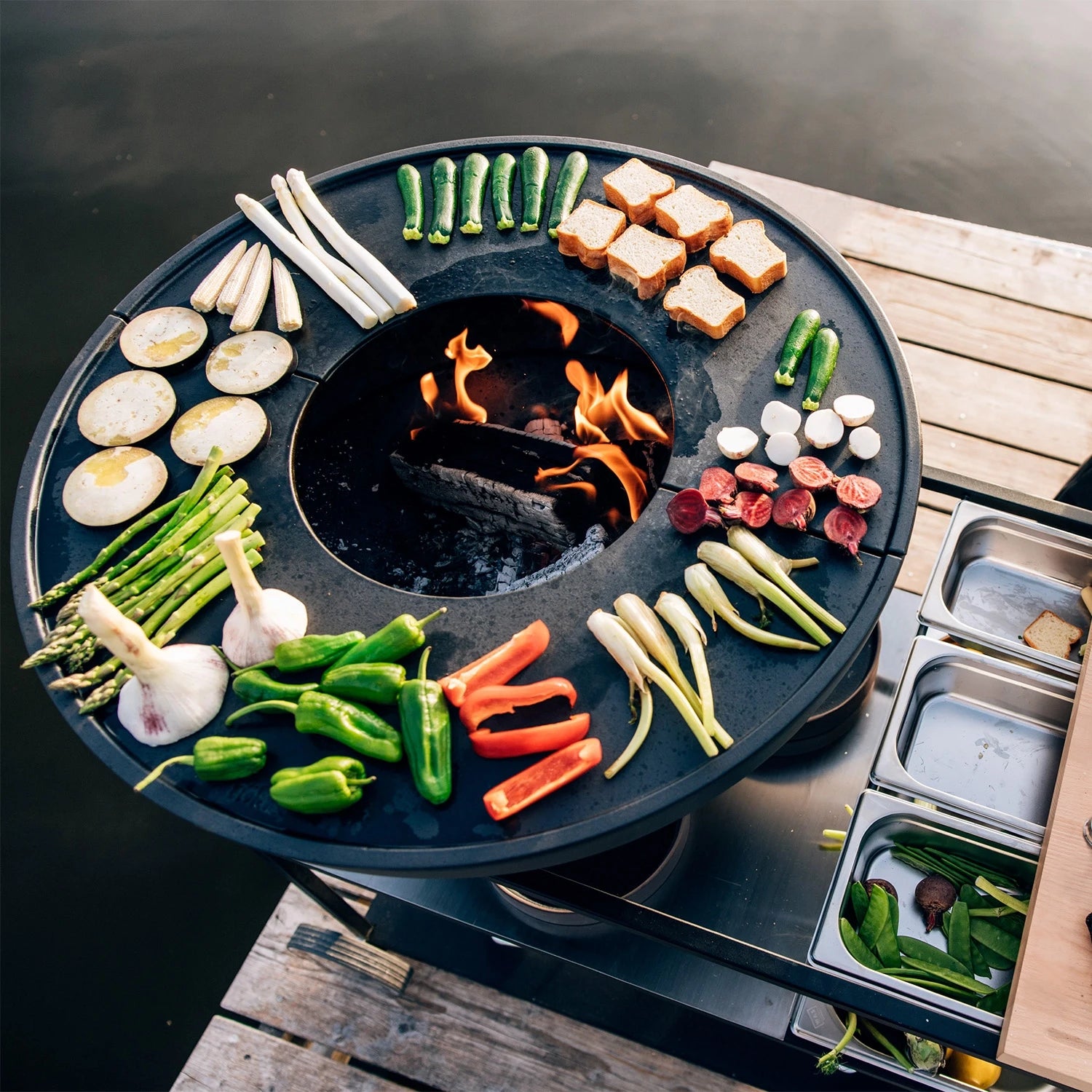 Höfats FIRE KITCHEN with BOWL 70 Plancha BBQ set