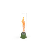 Höfats SPIN Air 900 Green Tabletop Bioethanol Fireplace with Tall Cylindrical Glass