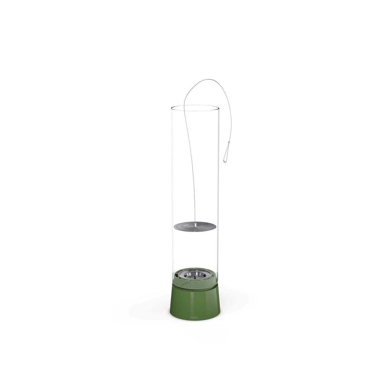 Höfats SPIN Air 900 Green Tabletop Bioethanol Fireplace with Tall Cylindrical Glass