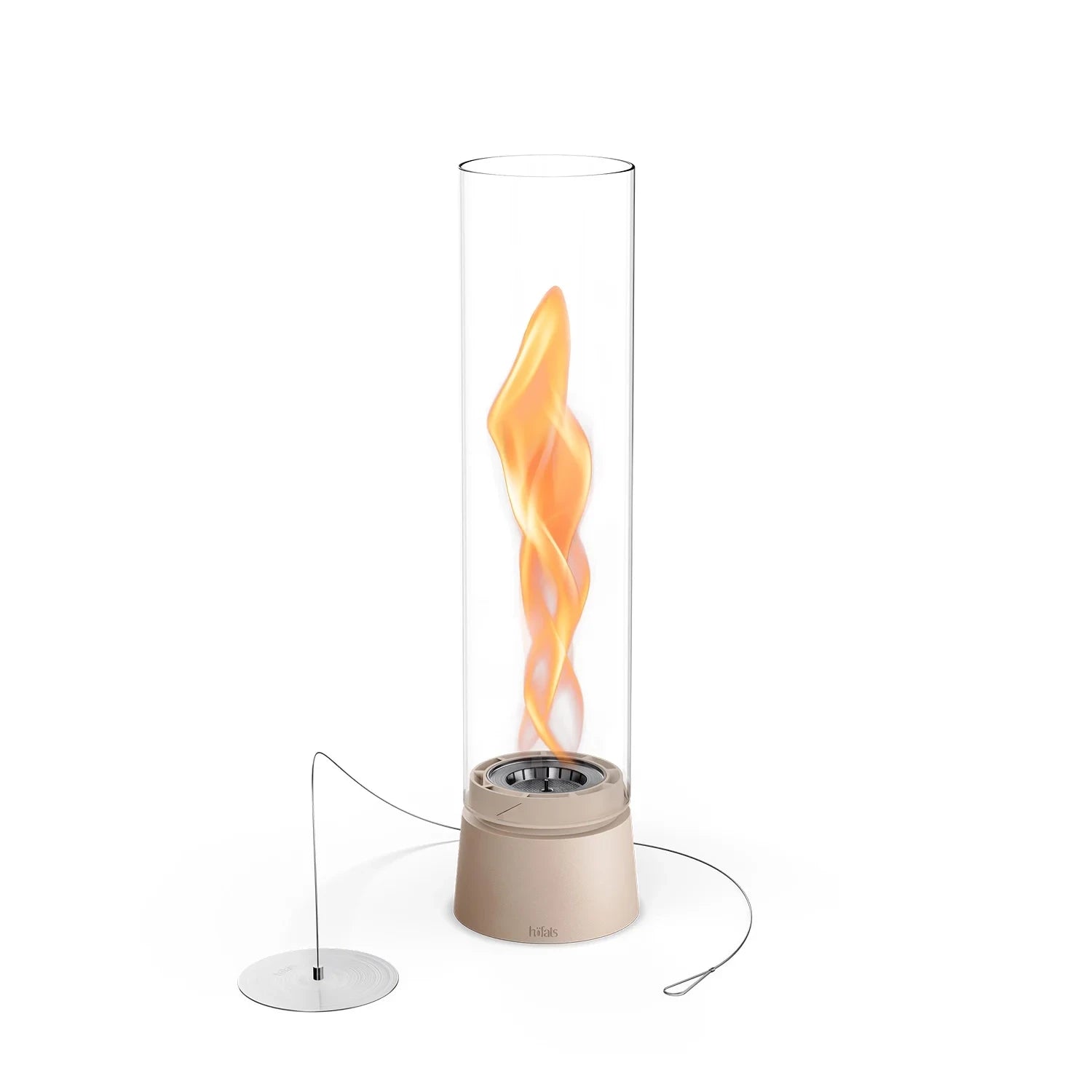 Höfats SPIN Air 900 Sand Table Biofireplace with Tall Cylindrical Glass