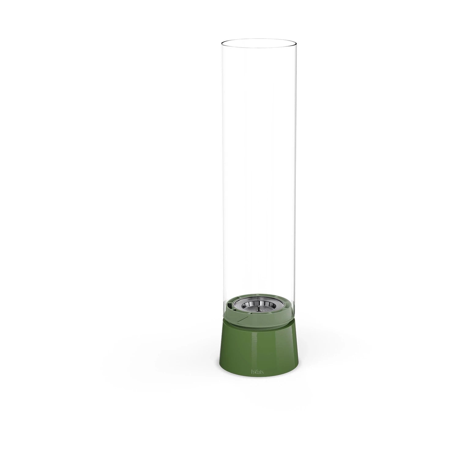 Höfats SPIN Air 1200 - Green table bio fireplace with high cylindrical glass