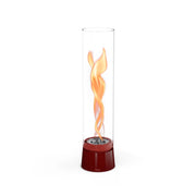 Höfats SPIN Air 1200 - Red tabletop bio fireplace with a tall cylindrical glass.