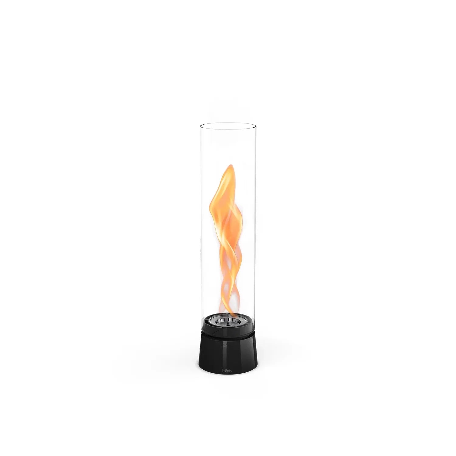 Höfats SPIN Air 900 black tabletop bioethanol fireplace with tall cylindrical glass