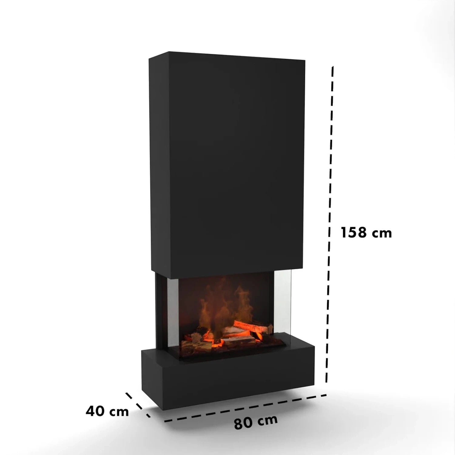 Hölderlin Alto Preto OMC 600 – Lareira a Vapor de Água de Parede