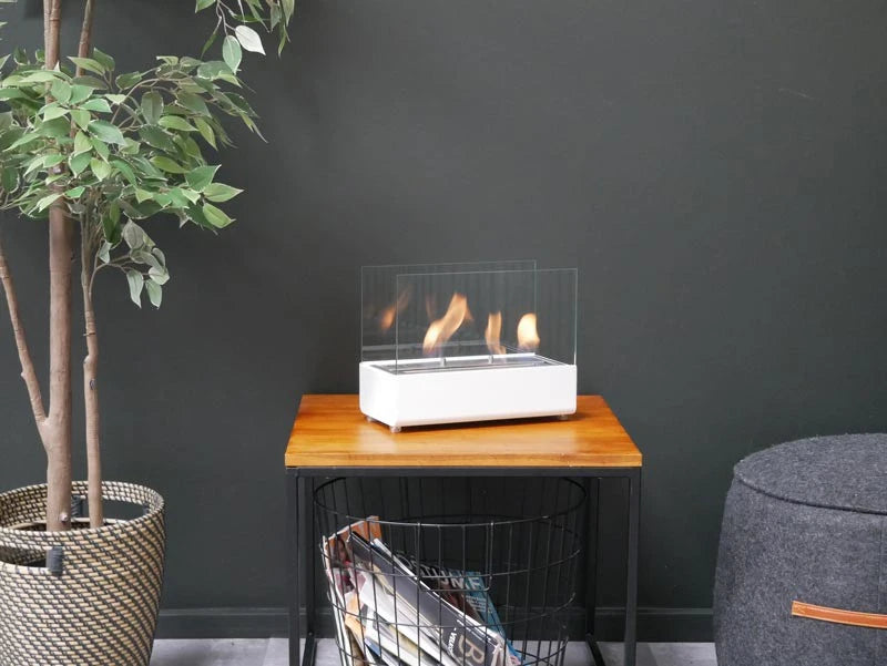 White Tabletop Bioethanol Fireplace