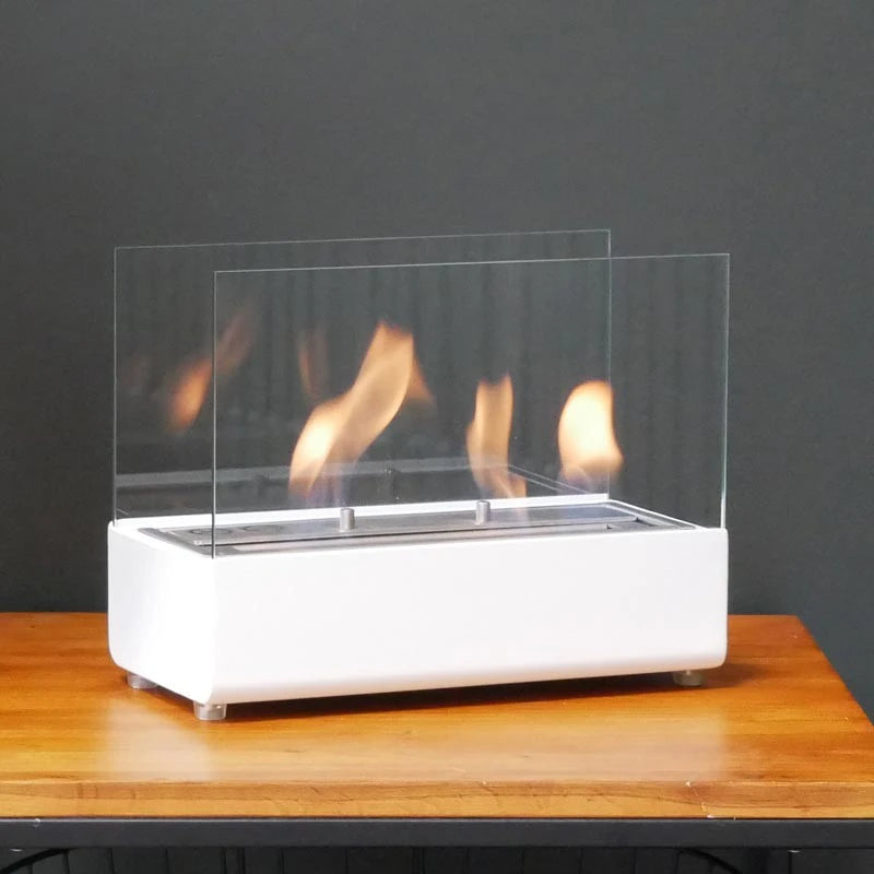 White Tabletop Bioethanol Fireplace