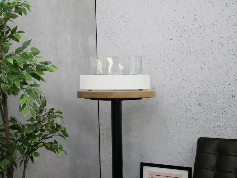 Lareira a Bioetanol de Mesa em Forma Oval - Branco