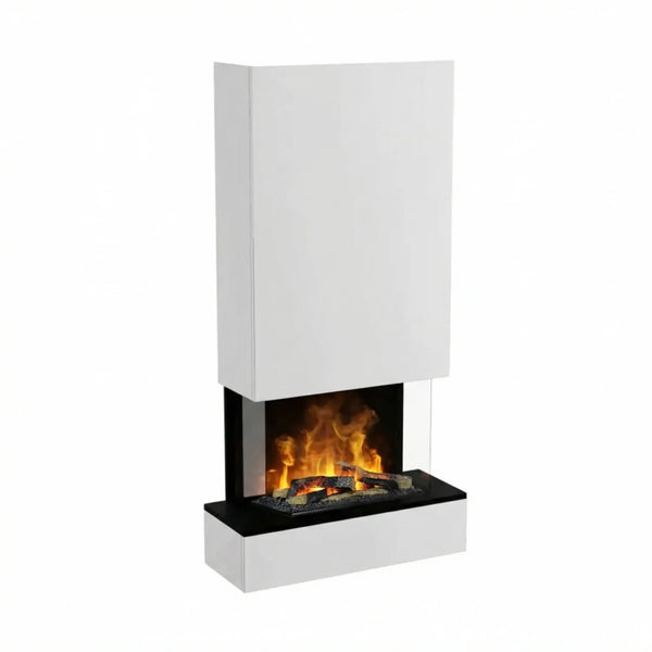 Hölderlin Tall White OMC 600 – Wall-mounted Water Vapour Fireplace