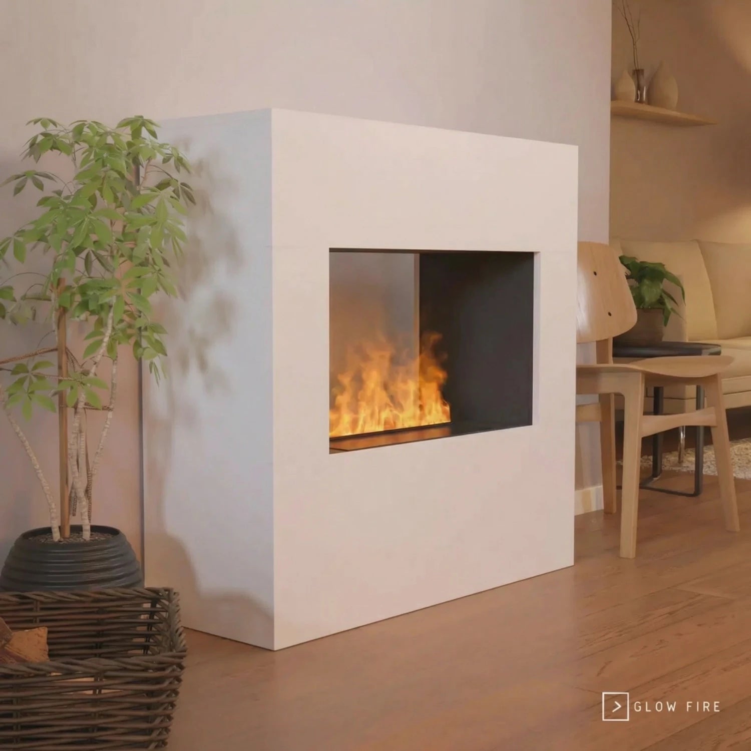 Goethe Branco - OMC 600 | Lareira a Vapor de Água Independente