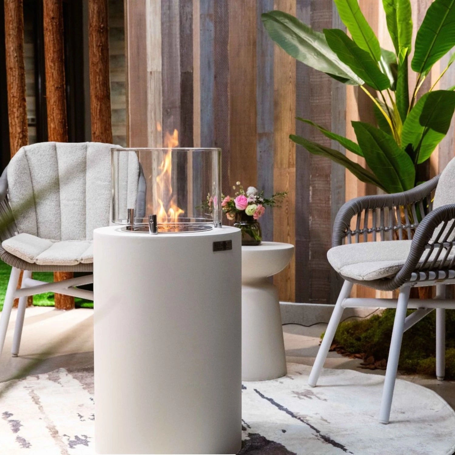 BOSTON Bioethanol Fireplace – Cream White