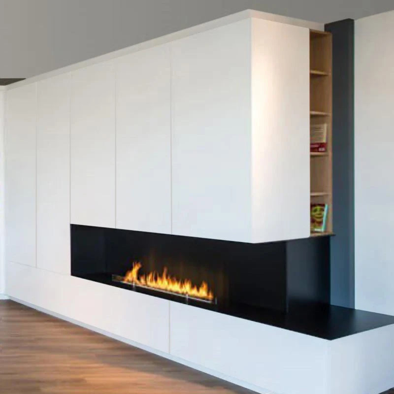Right facing Corner fireplace by Planika