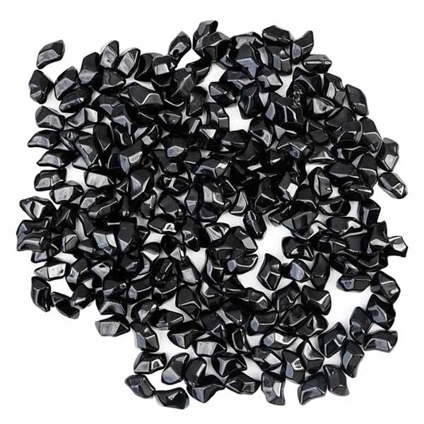 Black crystals decoration for gas fireplace