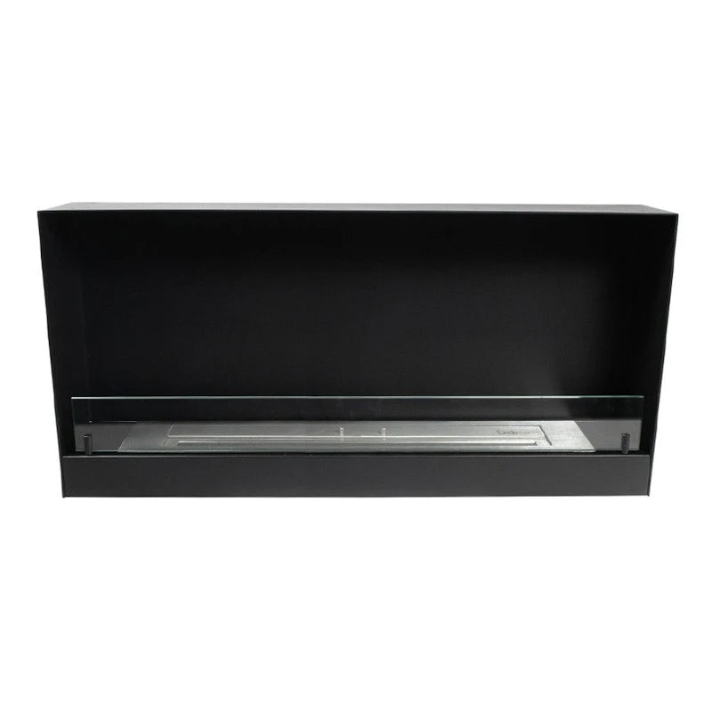 140 cm Black Built-in Bioethanol Fireplace
