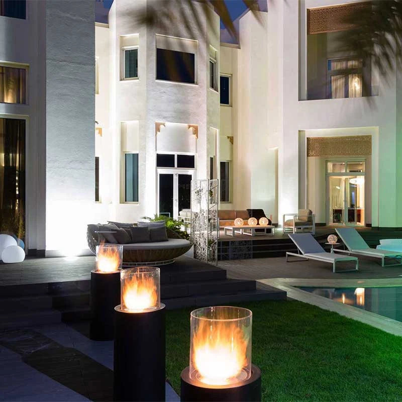 Totem bioethanol fireplace in circular design