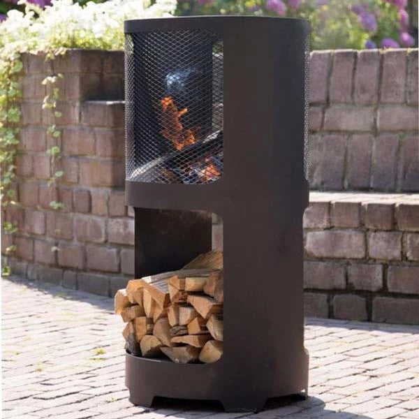 Buffalo Firepit with Wood Storage