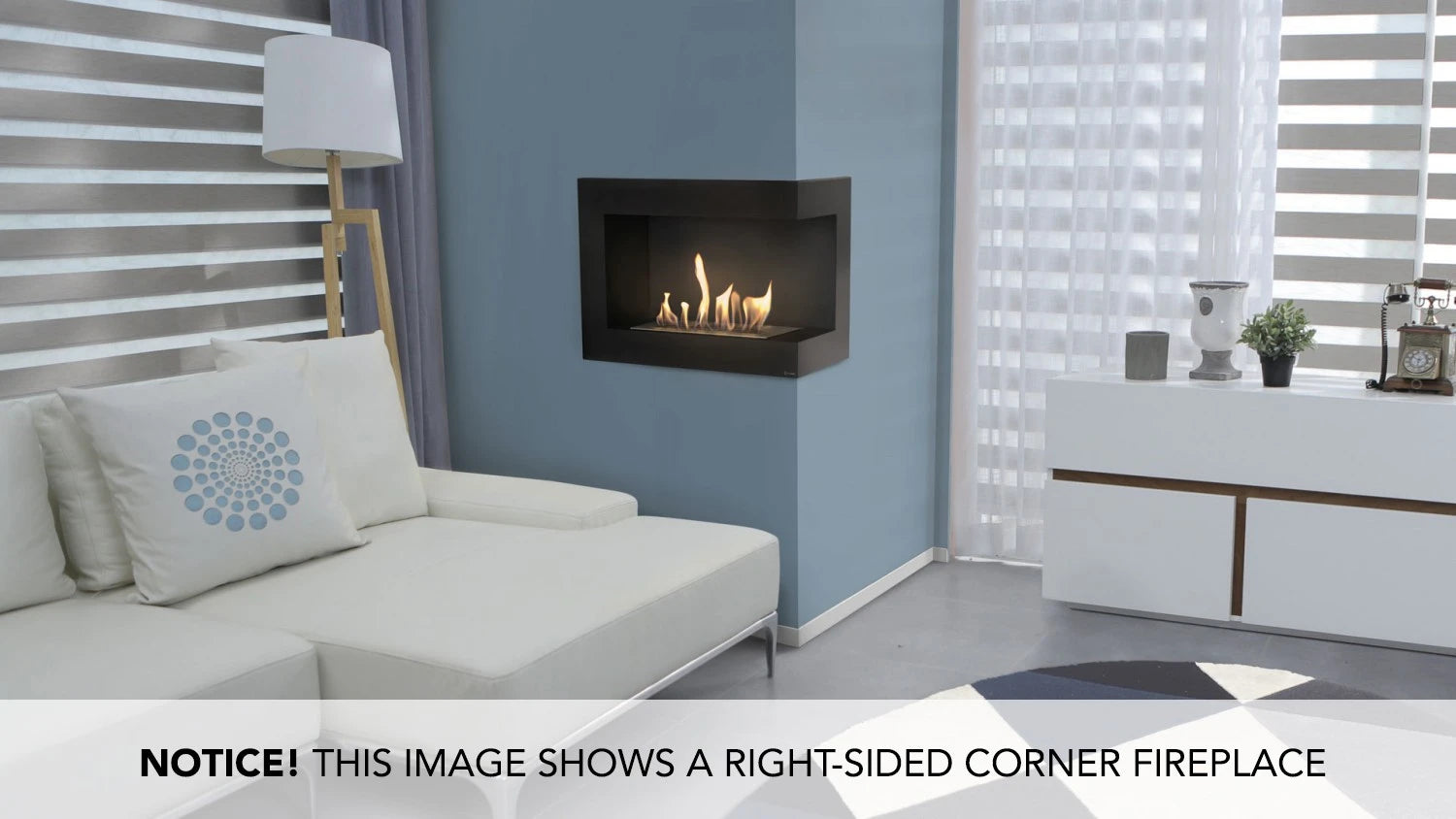 Corner Bio Fireplace 120 cm (Left)