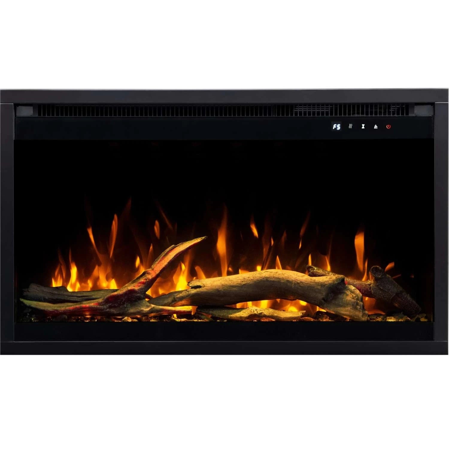 Aflamo 3D electric fireplace insert 60 cm built-in with logs and LED flames