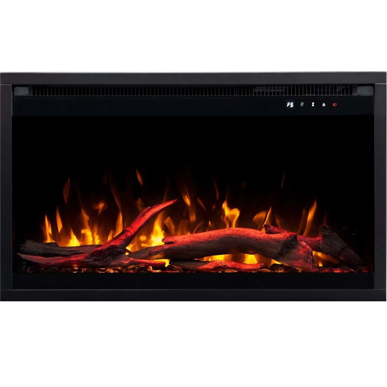 Aflamo 3D electric fireplace insert 60 cm built-in with logs and LED flames