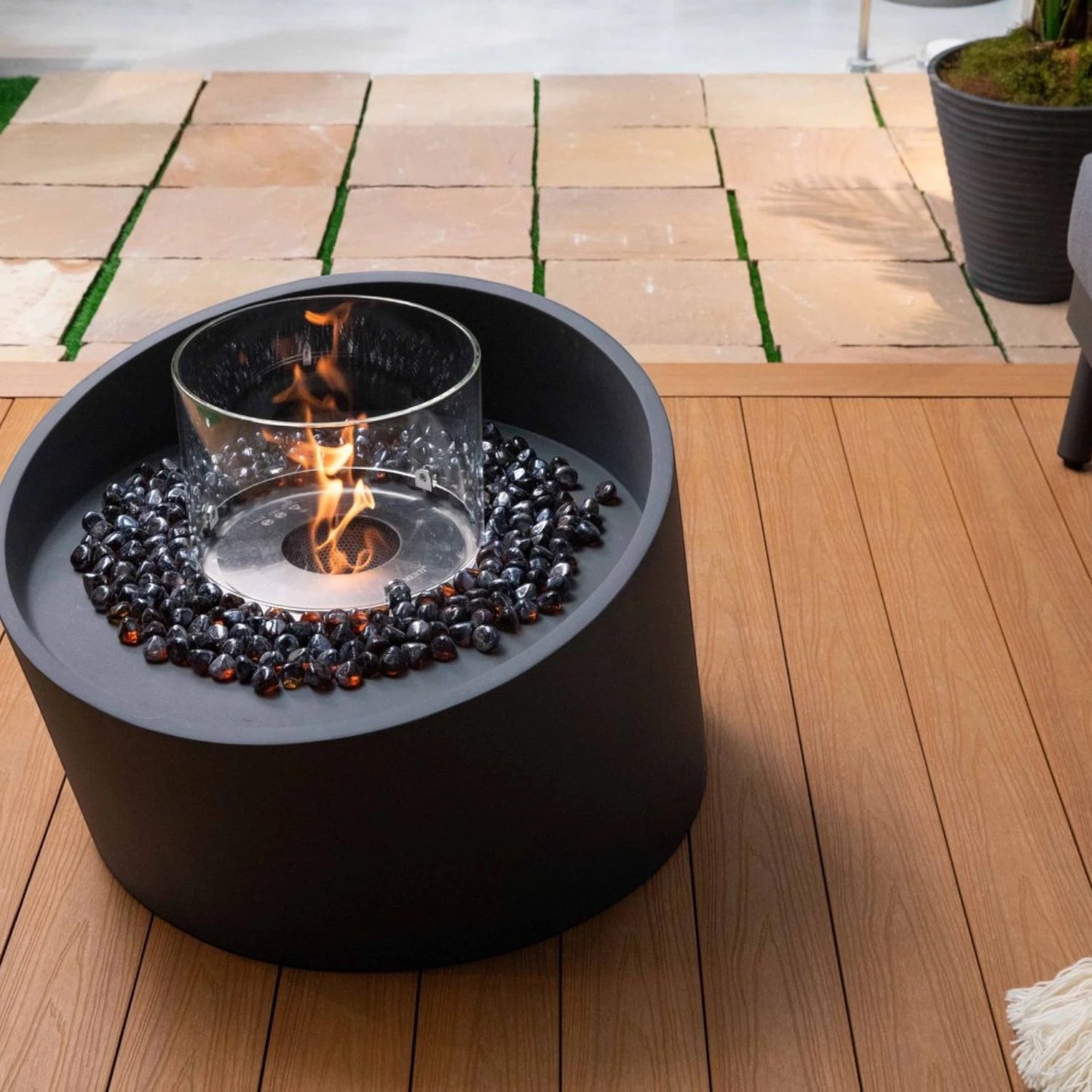 TORRE Bioethanol Fire Column – Slate Black