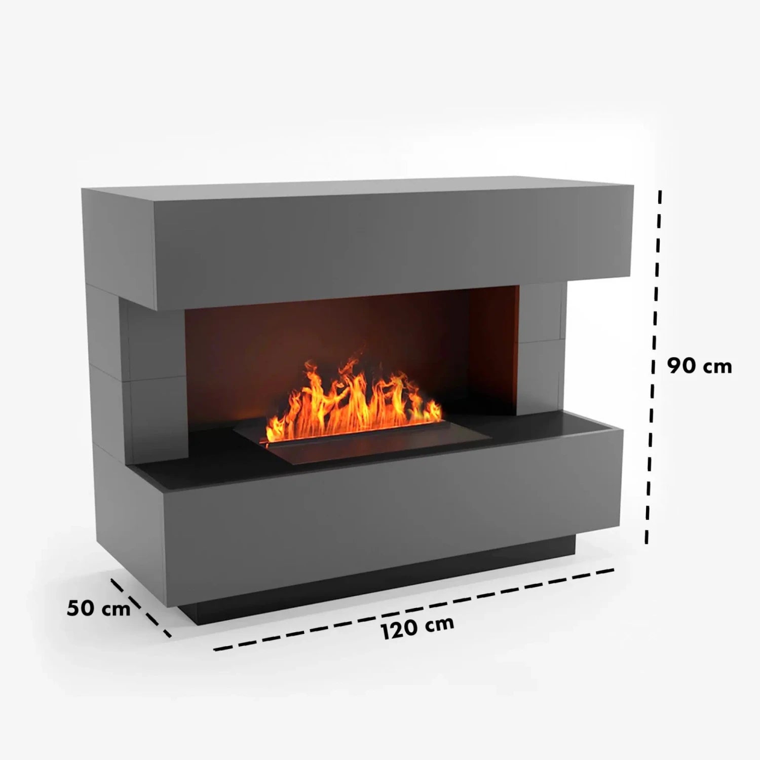Kant Grey - OMC 600 | Freestanding Water Vapour Fireplace
