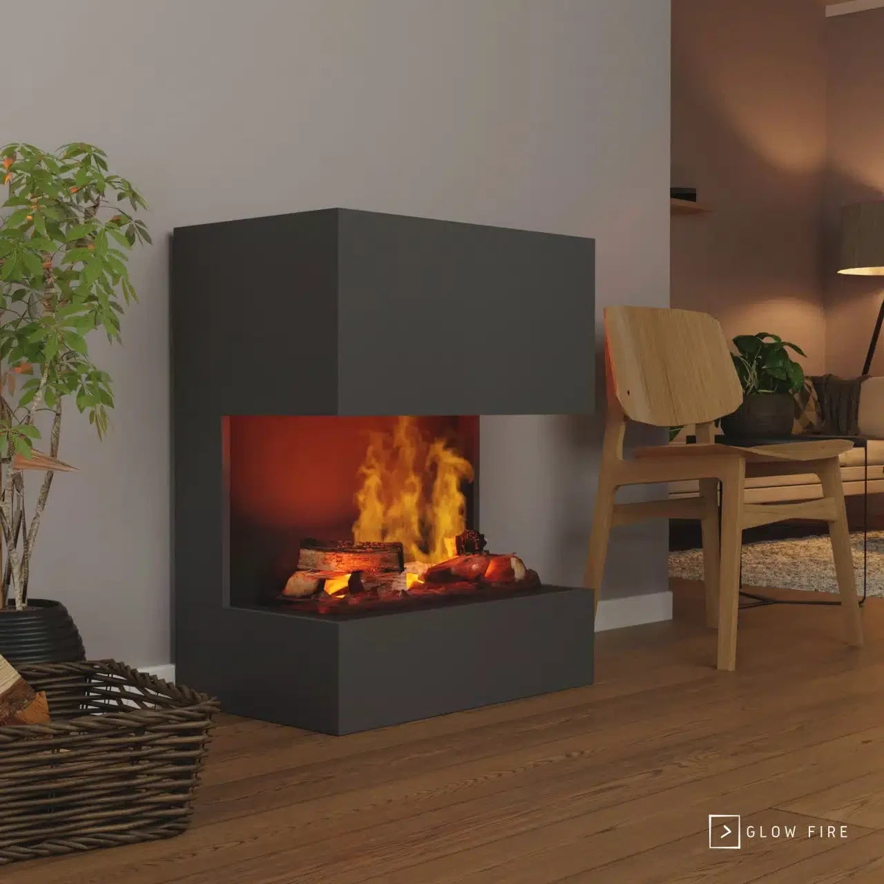 Kästner Cinza - OMC 600 | Lareira a Vapor de Água Independente