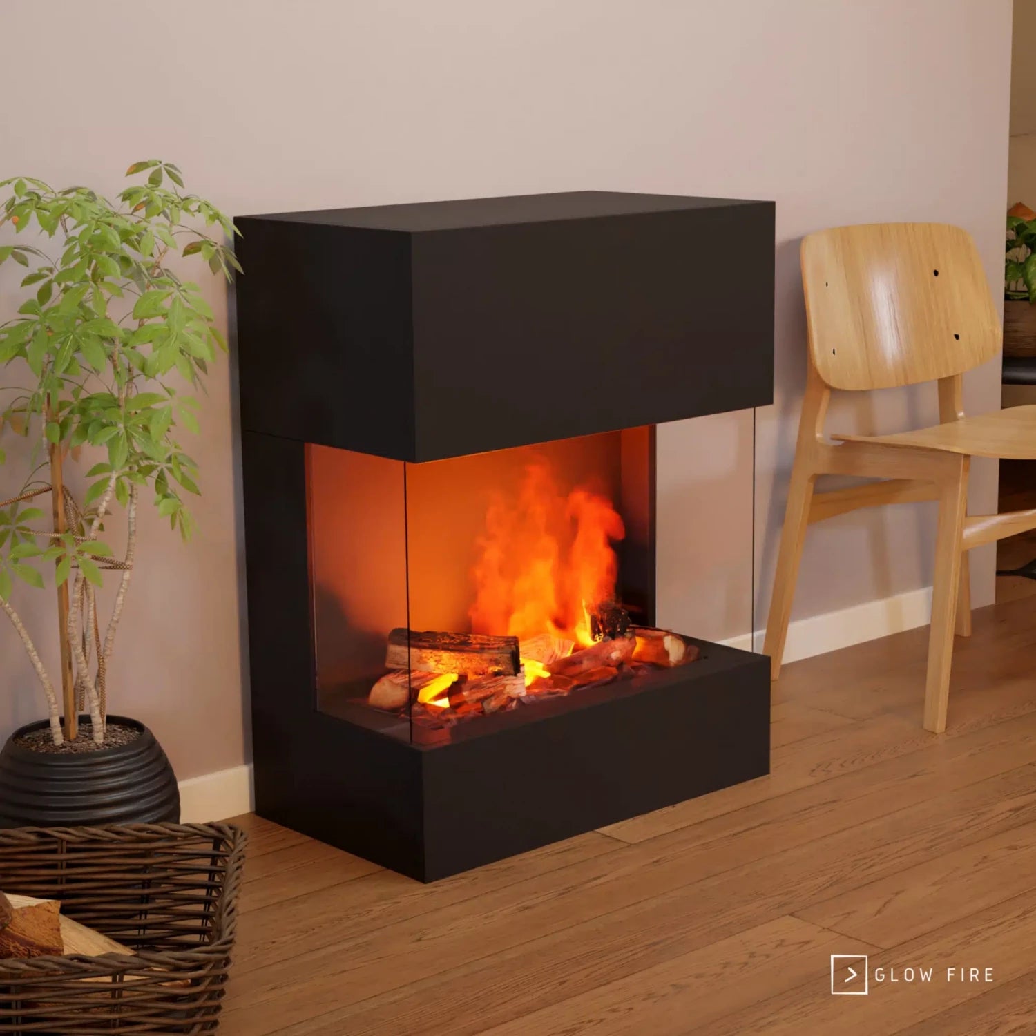 Kästner Preto - OMC 600 | Lareira Independente a Vapor de Água