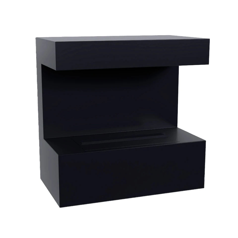 Late Wall-Mounted Water Vapour Fireplace - Black