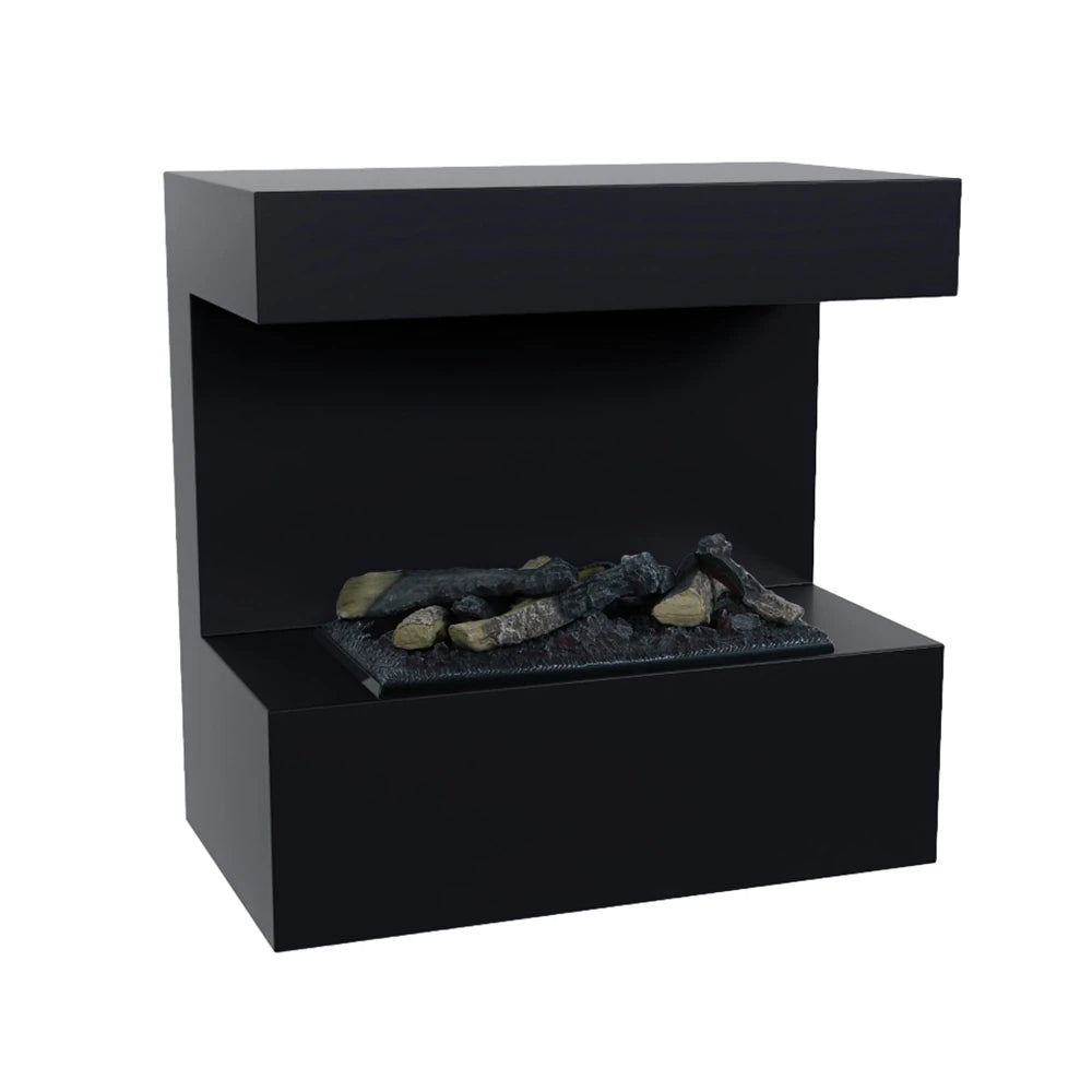 Late Wall-Mounted Water Vapour Fireplace - Black