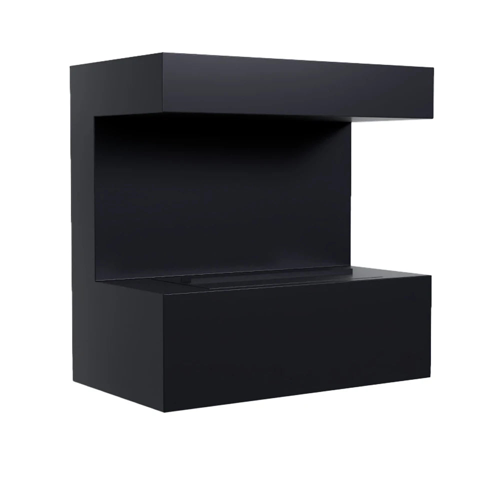 Late Wall-Mounted Water Vapour Fireplace - Black