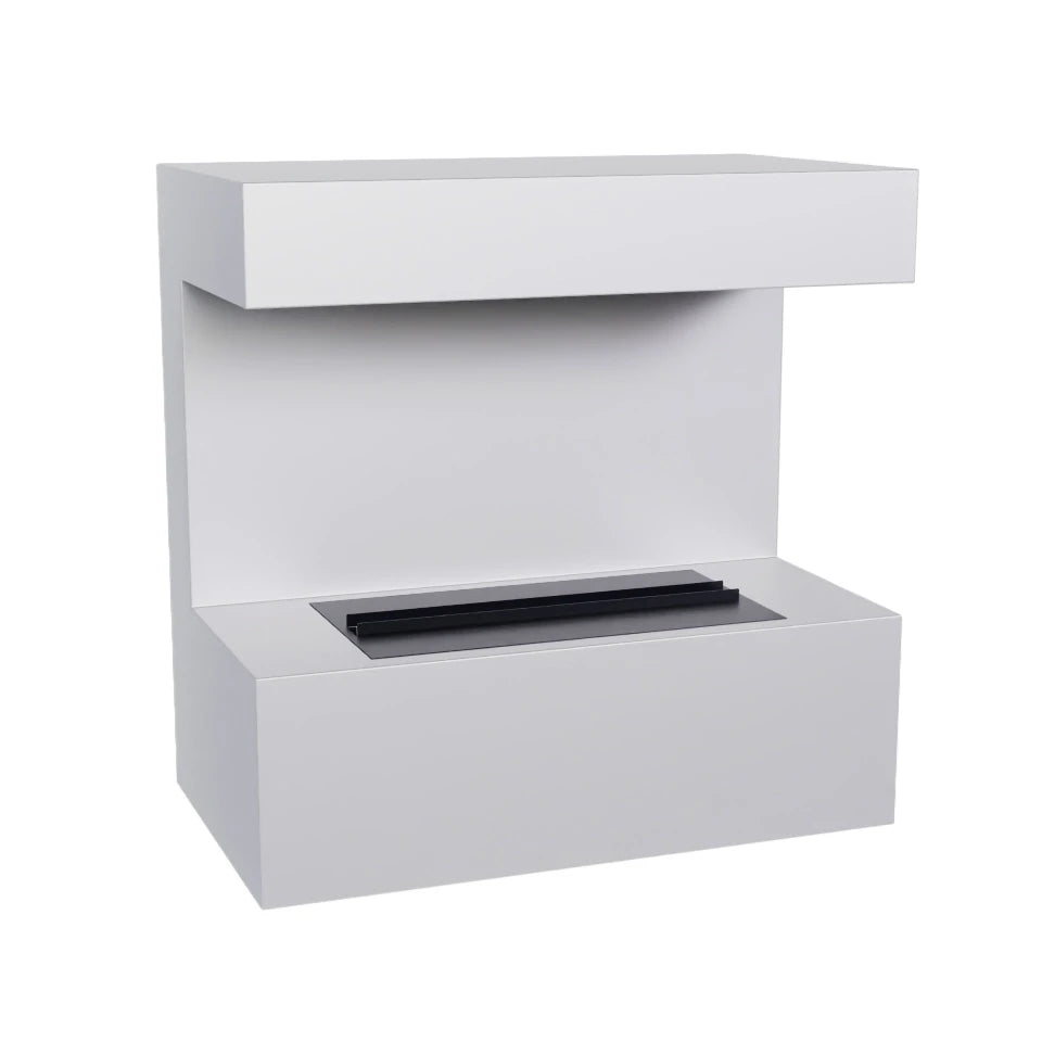 Late Wall-Mounted Water Vapour Fireplace - White