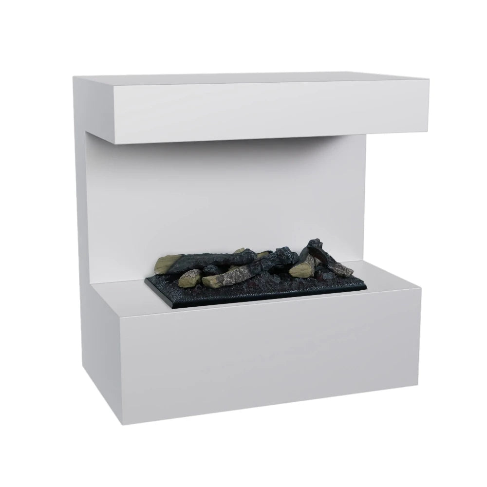 Late Wall-Mounted Water Vapour Fireplace - White