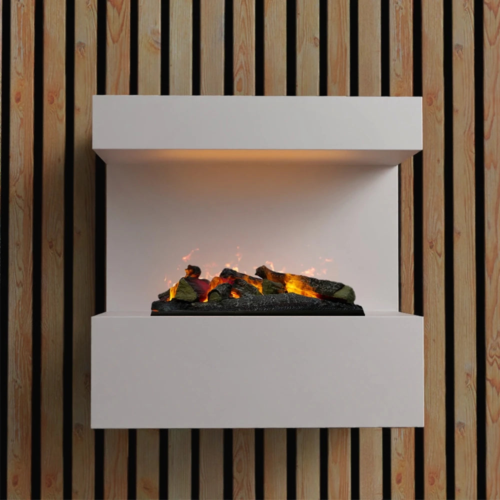 Late Wall-Mounted Water Vapour Fireplace - White