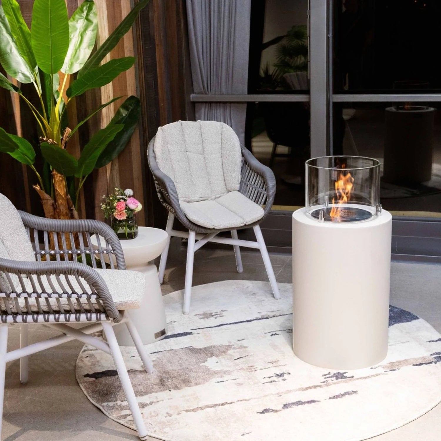 BOSTON Bioethanol Fireplace – Cream White