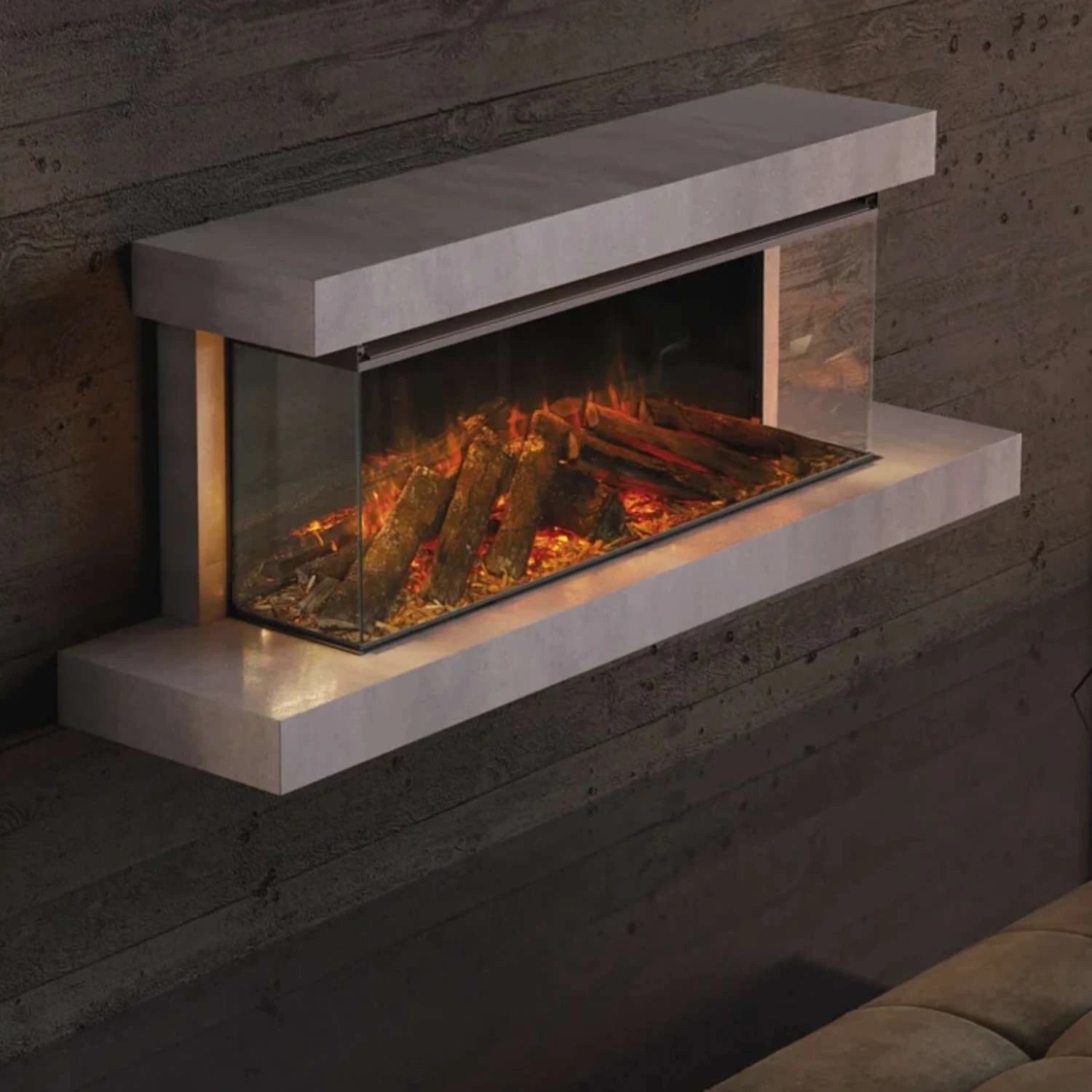 Lareira Elétrica de Parede Lumen 870 – Pedra