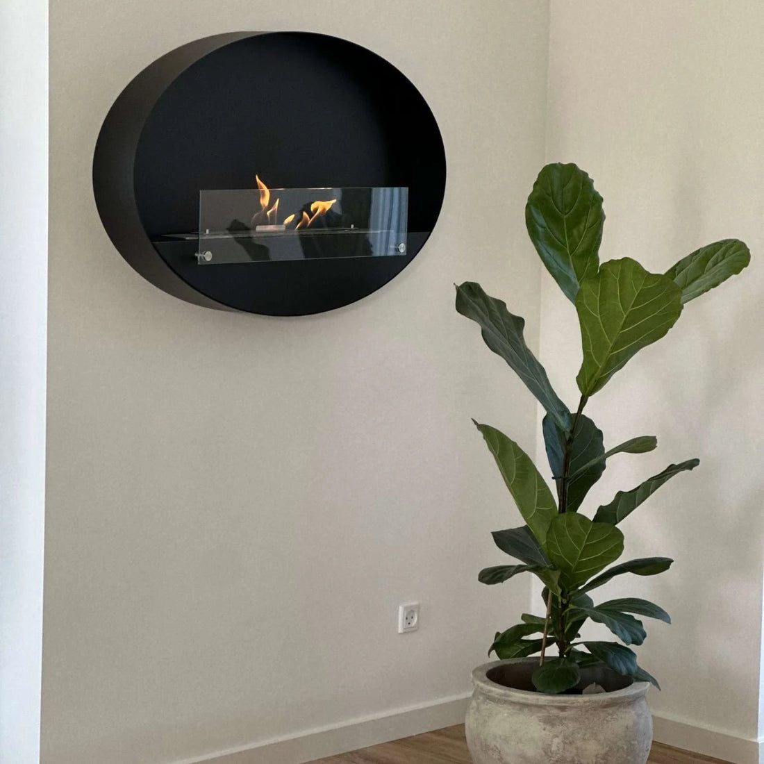 Maryland - Oval Wall Hanging Slim Fireplace